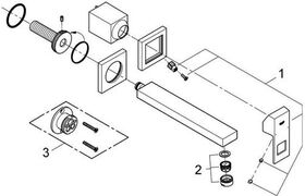 Grohe 2-Loch-Waschtischbatterie EUROCUBE Ausldg 231mm chr