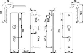 Schutzgarnitur London 113/2221A/2440 Alu.F2 92mm 67-72mm HOPPE