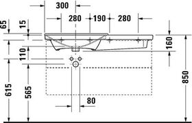 Duravit Möbelwaschtisch P3 Comforts Be li m ÜL HLB 1050x500mm o HL weiß