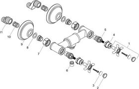 2-Griff-Brausearmatur AXOR MONTREUX DN 15, Aufputz stainless steel optic