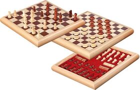 Schach-Dame-Set Holzbox 32x32cm