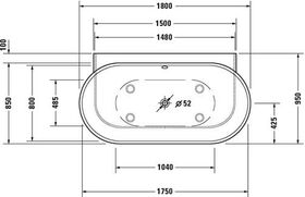 Duravit Whirlwanne LUV 1800x950mm Vorwandver 2 RS we Air-System