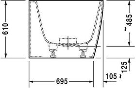 Duravit Whirlwanne DURASQUARE 180x80 Ecke re 2 RS weiß Air-System