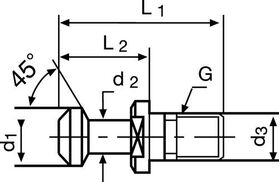 Anzugsbolzen JIS B 6339 BT40 m.Bohr.45 Grad PROMAT