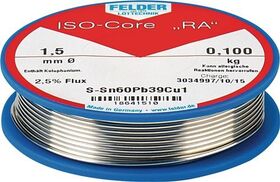 Lötdraht ISO-Core® RA 1,5mm 100g S-Sn60Pb39Cu1 FELDER