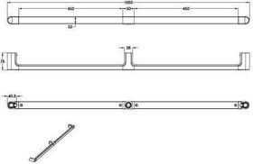 V&B Wandhandlauf ViCare Design verchr 1050mm