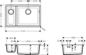 HG Unterbauspüle 180/450 S510-U635 graphitschwarz