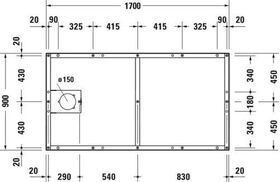 Duravit Fußgestell für Duschwanne Tempano 1700x900mm