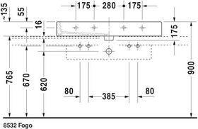 Duravit Waschtisch VERO m ÜL HLB 1000x470mm 1 Hahnloch weiß WG