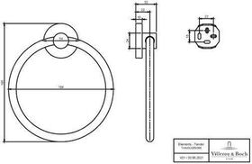 V&B Handtuchring ELEMENTS TENDER 164x32x185mm, rund chr