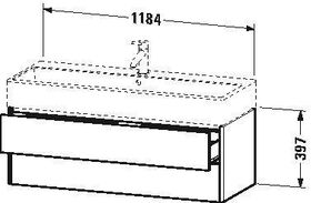 Duravit Waschtischunterbau XSQUARE 397x1184x460mm cappuccino hochglanz