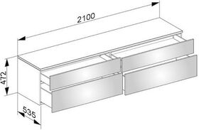 Keuco Sideboard EDITION 400 Hö 180/270mm 2100x472x535mm ant sat