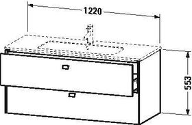 Duravit Waschtischunterbau BRIOSO Griffe chr 553x1220x479mm lichtblau matt