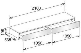 Keuco Sideboard EDITION 400 Fr-Hö je 180mm 2100x199x535mm ant