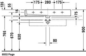 Duravit Waschtisch VERO m ÜL HLB 1000x470mm geschli 1 HL weiß WG