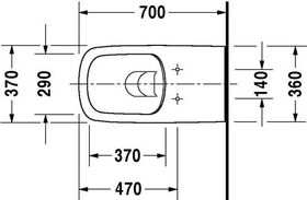 Duravit Wand-WC DURASTYLE VITAL RIMLESS tief, 370x700mm, barrierefrei weiß