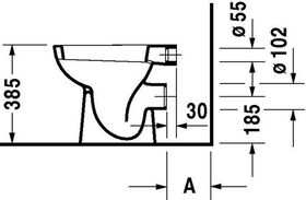Duravit Stand-WC D-CODE tief, 350x480mm, Abgang waagerecht weiß