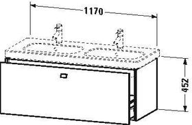 Duravit Waschtischunterbau BRIOSO Gri Frontfarbe 452x1170x469mm betongr ma