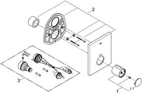 Thermostat-Zentralbatterie GROHTHERM F Fertigmontageset f 35500 chr