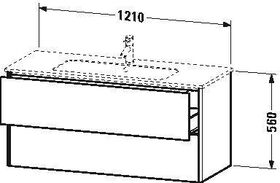 Duravit Waschtischunterbau XSQUARE 560x1210x478mm betongrau matt