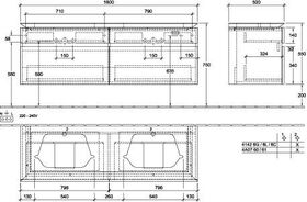 V&B Waschtischunterschrank LEGATO 1600x550x500mm Glossy White