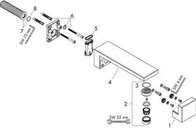 Wanneneinlauf AXOR EDGE Wd-mon Ausl 190mm pol. bl chr Diamantsch