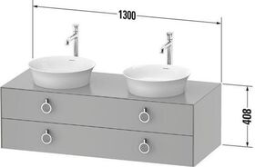 Duravit Waschtischunterbau WHITE TULIP 1300x550mm 2 Schubk No we sdm o ES