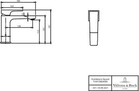 VB EH-WT-Arm. Architectura Square 50x 161x165mm o Ablgarn. BrushedNickelMatt