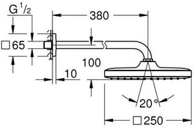 Grohe Kopfbrauseset TEMPESTA 250 CUBE 380mm chr