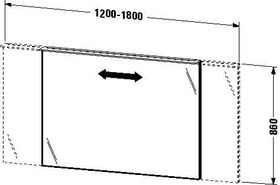 Duravit Spiegel X-LARGE mit Beleuchtung 860xbis 1800x105mm taupe