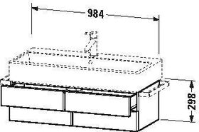 Duravit Waschtischunterbau VERO AIR 298x984x431mm weiß hochglanz