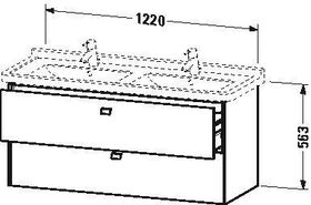 Duravit Waschtischunterbau BRIOSO Griffe Frontfarbe 563x1220x469mm bas ma