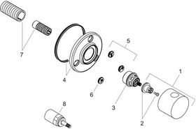 Ab-/Umstellventil AXOR UNO2 T/Q Unterputz stainless steel optic