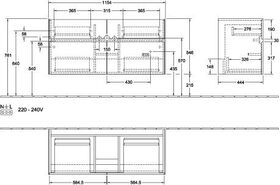 V&B Waschtischunterschrank COLLARO 1154x546x444mm m LED Bel White Matt