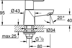 Grohe Standventil BAUEDGE 1/2Zoll chr