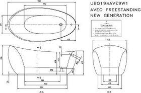 V&B Freistehwanne AVEO NEW GENERATION spezielle Form, 1900x950mm stone white