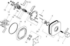 HG Fertigmontageset ECOSTAT E für Unterputz-Thermostat chrom