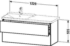 Duravit Waschtischunterbau L-CUBE 1220x481x555mm betongrau matt