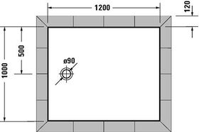 Duravit Rechteck-Duschwanne TEMPANO mit Antislip 1200x1000x45mm weiß