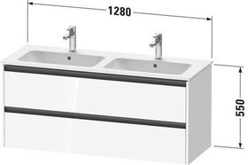 Duravit Waschtischunterbau Ketho.2 1280x550x480mm weiß hochglanz