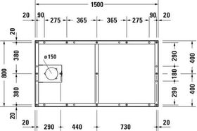 Duravit Fußgestell für Duschwanne Tempano 1500x800mm