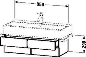 Duravit Waschtischunterbau VERO 431x950x298mm weiß hochglanz