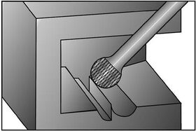 Frässtift KUD Schaft-D.3mm D.3mm Kopf-L.2,7mm HM Blank Verz.KVZ 4 RUKO