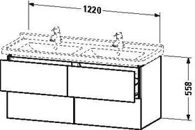 Duravit Waschtischunterbau L-CUBE 469x1220x558mm lichtblau matt