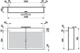 Laufen Spiegelschrank FRAME 25 700x1200x185mm verkehrsgrau