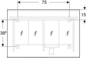 Geberit Lichtspiegel OPTION PLUS SQUARE Bel dir u ind Alu eloxiert 1050x700x35mm