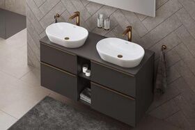 Duravit Doppelglashalter STARCK T m Glas r/l weiß matt bronze gebürstet