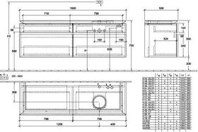 V&B Waschtischunterschrank LEGATO 1600x550x500mm Glossy White