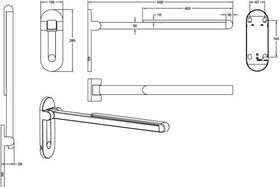 V&B Klappgriff ViCare Design verchr, mit weicher Auflage 650mm