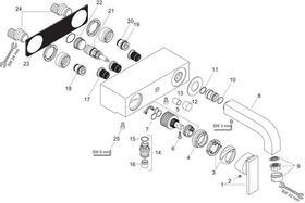 Einhebel-Wannenmischer AXOR CITTERIO DN 15, Aufputz stainless steel optic